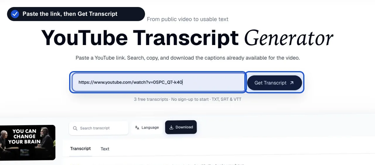 Pega el enlace del vídeo